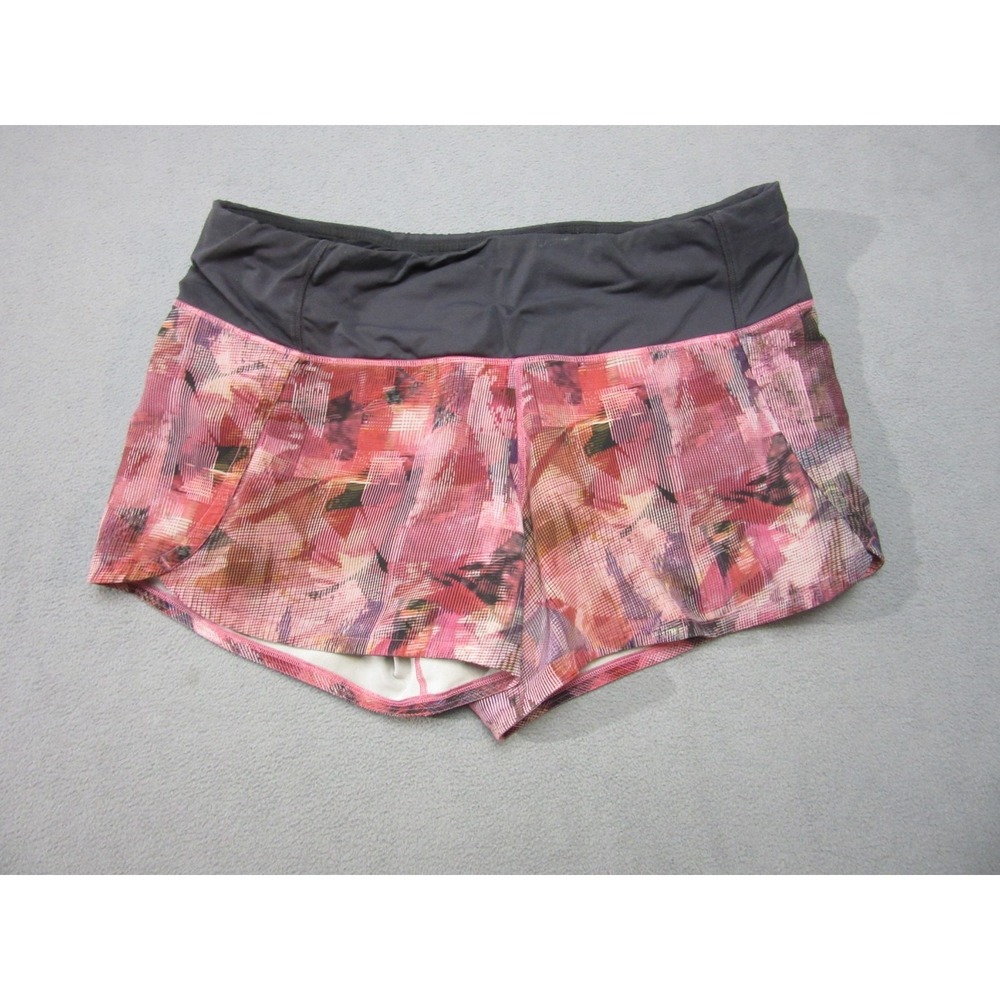 Lululemon Shorts Womens 6 Pink Sun Dazed Super 4 Way Stretch Dark Run Times II